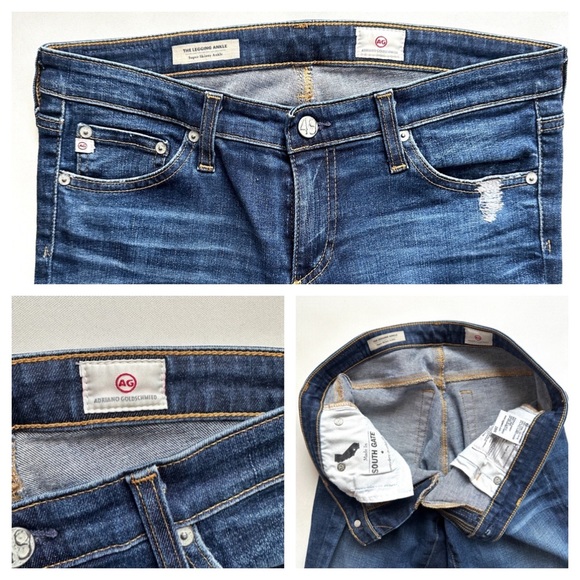 AG ADRIANO GOLDSCHMEID SUPER SKINNY LEGGING DISTRESSED ANKLE JEANS Sz28R - Picture 8 of 13